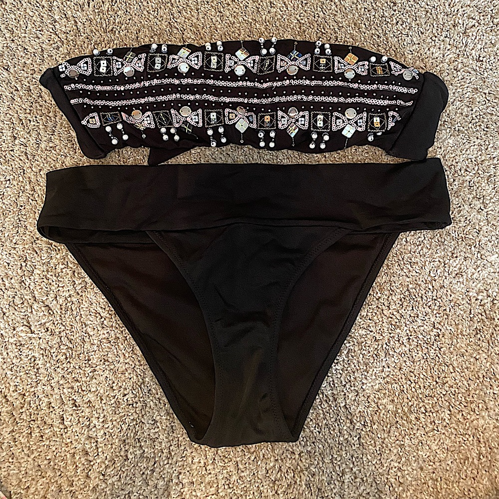 Victoria’s Secret bandeau top and bikini bottom